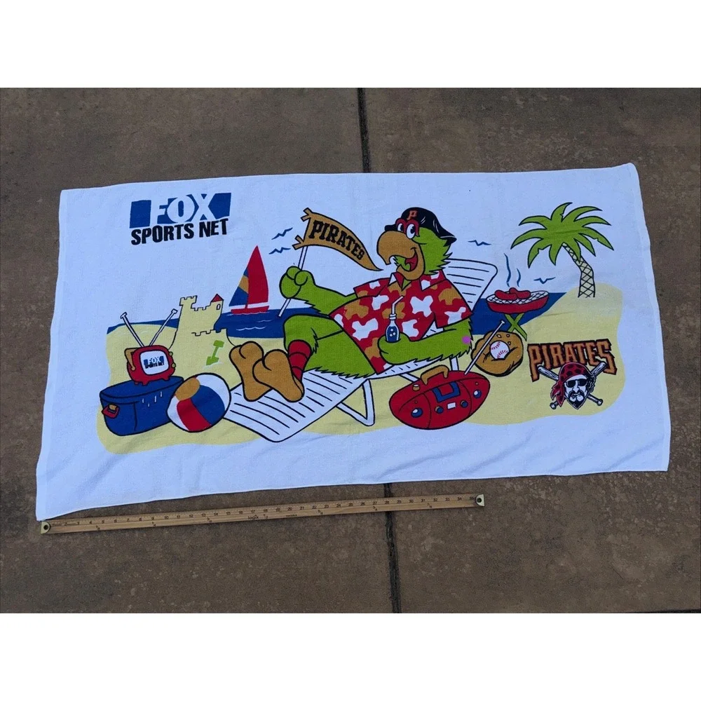 Vintage Pittsburgh Pirates Beach Towel Parrot